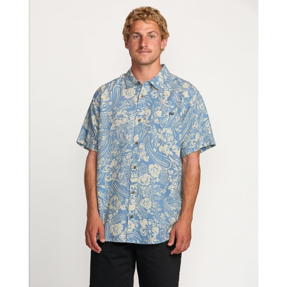 Billabong Shirt Mens Cordoba Short Sleeve Shirt Hawaiian Short Sleeve M